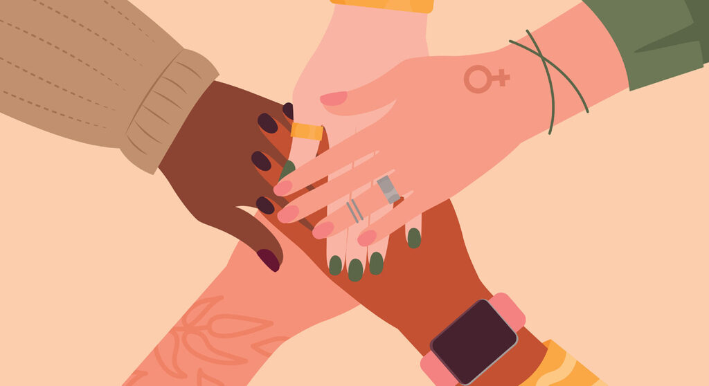 image of various hands joining together