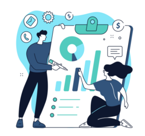 Image of two people at a flip chart